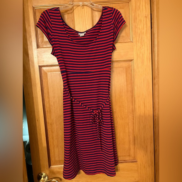 Motherhood Maternity Striped Summer dress with belt - Picture 2 of 8
